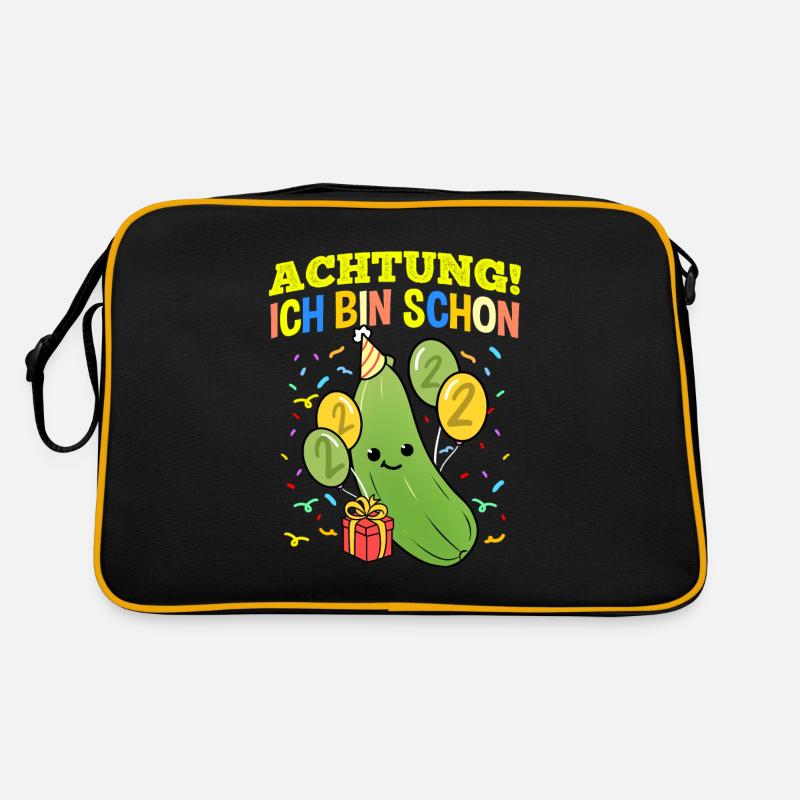 Achtung Ich Bin Schon 2 Geburtstag Zucchini Retro Tasche