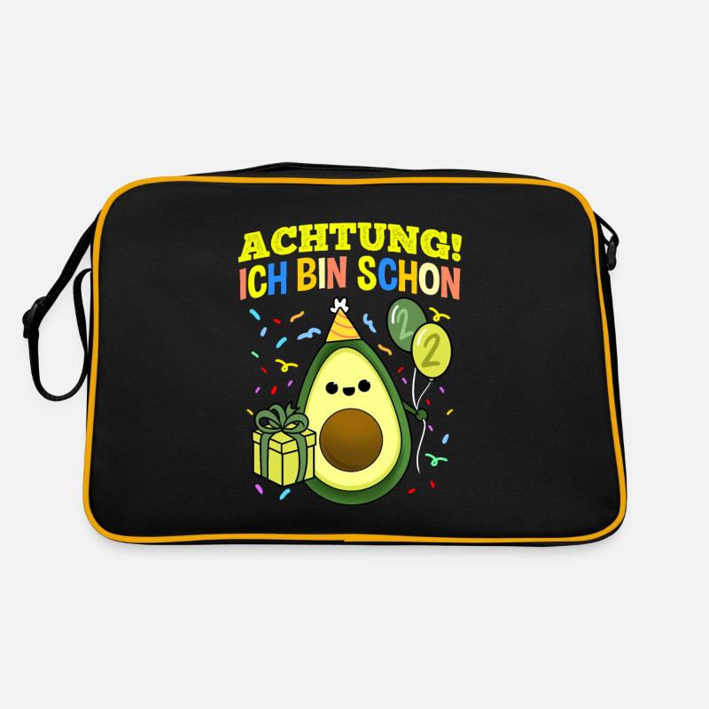 Achtung Ich Bin Schon 2 Geburtstag Avocado Retro Tasche