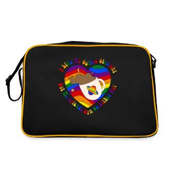 J’aime mon café hétéro allié LGBT - Sac Retro - noir/or - Dos