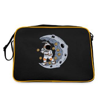 Un astronaute exploite le marché boursier BTC - Sac Retro - noir/or - Dos