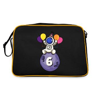 6 years old space birthday 6. - Retro Bag - black/gold - Back