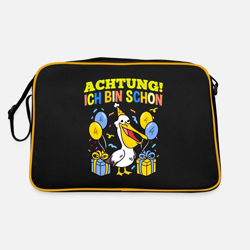 Achtung Ich Bin Schon 4 Geburtstag Pelikan Retro Tasche