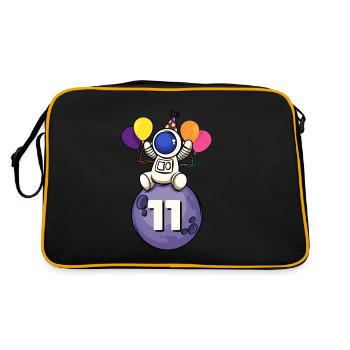 11 years old space birthday 11th birthday - Retro Bag - black/gold - Back