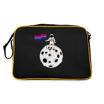 Bisexual astronaut on the moon Bi Pride flag - Retro Bag - black/gold - Back