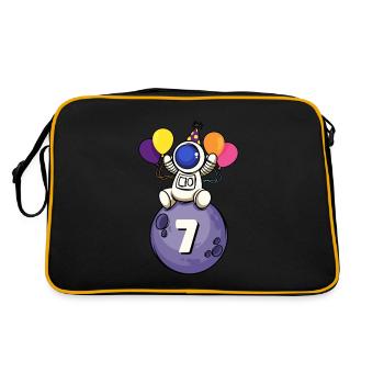 7 years old space birthday 7. - Retro Bag - black/gold - Back
