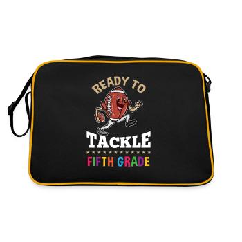 Ready to tackle fifth grade First day of school - Retro Bag - black/gold - Back