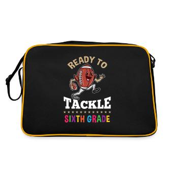 Ready To Tackle Sixth Grade First Day of School - Retro Bag - black/gold - Back