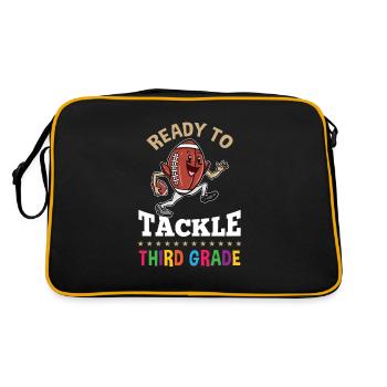 Ready to tackle third grade First day of school - Retro Bag - black/gold - Back