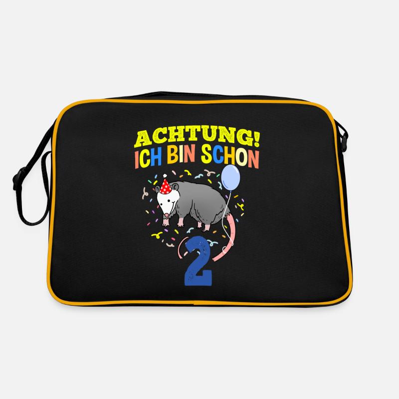 Achtung Ich Bin Schon 2 Geburtstag Opossum Retro Tasche