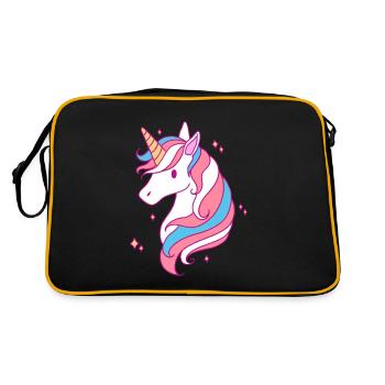 Trans Pride Unicorn LGBT Trans Ally - Retro Bag - black/gold - Back