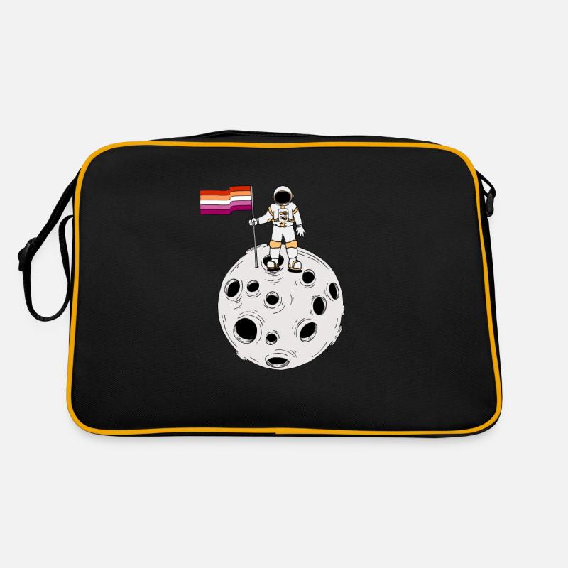 Astronaute lesbienne sur la lune Drapeau lesbien Sac Retro
