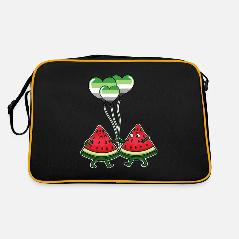 Pair of Watermelon Aromantic Pride Retro Bag