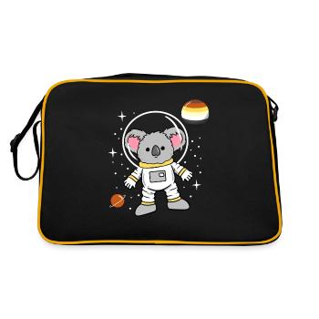 Koala Astronaut Gay Bear Pride - Retro Tasche - Schwarz/Gold - Hinten