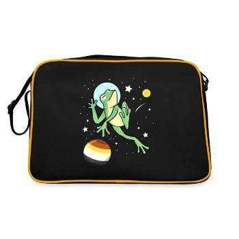 Frog Astronaut Gay Bear Pride - Retro Bag - black/gold - Back