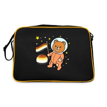 Cute Bear Astronaut Gay Bear Pride - Retro Bag - black/gold - Back