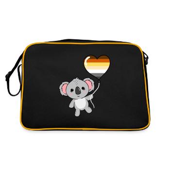 Koala Herzballon Gay Bear - Retro Tasche - Schwarz/Gold - Hinten