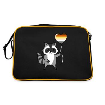 Raton laveur Cœur Ballon Gay Ours - Sac Retro - noir/or - Dos