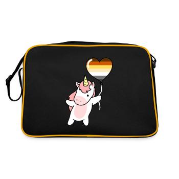 Licorne Coeur Ballon Gay Ours - Sac Retro - noir/or - Dos