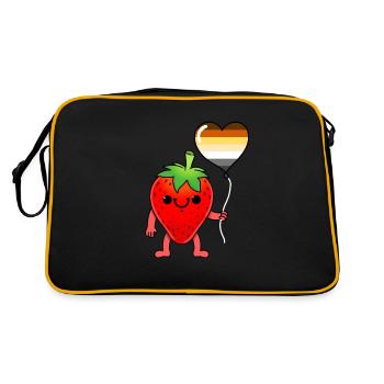 Strawberry Heart Balloon Gay Bear - Sac Retro - noir/or - Dos
