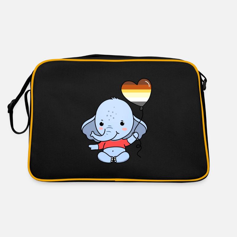 Elephant Heart Balloon Gay Bear Pride Retro Bag
