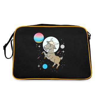 Chèvre Astronaute Genderflux Pride - Sac Retro - noir/or - Dos