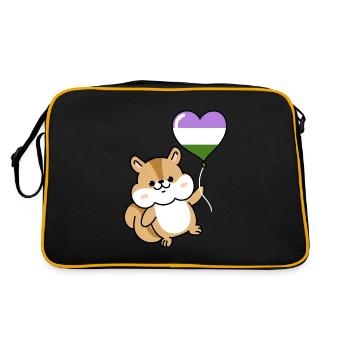 Ballon cœur d’écureuil Genderqueer - Sac Retro - noir/or - Dos
