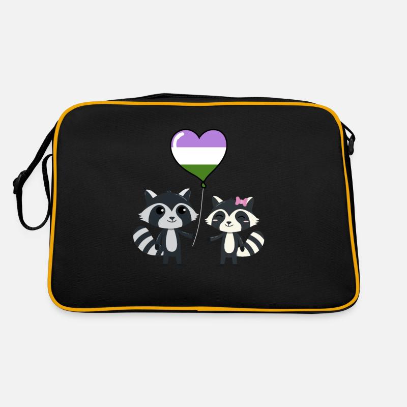 Waschbär-Paar Genderqueer Pride Retro Tasche