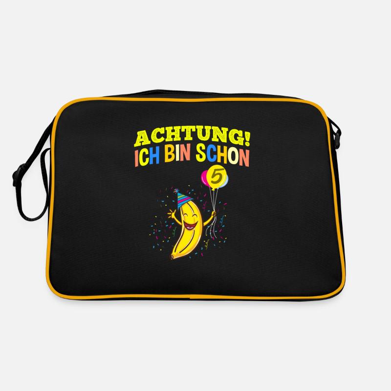 Achtung Ich Bin Schon 5 Geburtstag Banane Retro Tasche