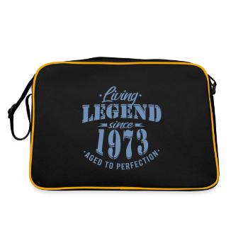 jahrgang 1973 Geburtstag Lebende Legende - Retro Tasche - Schwarz/Gold - Hinten