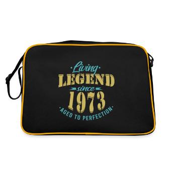 jahrgang 1973 Geburtstag Lebende Legende - Retro Tasche - Schwarz/Gold - Hinten