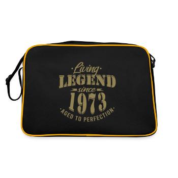 jahrgang 1973 Geburtstag Lebende Legende - Retro Tasche - Schwarz/Gold - Hinten