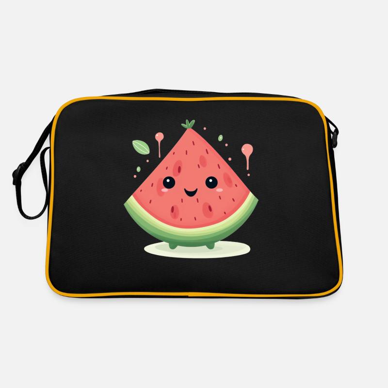 Friendly watermelon - Retro Bag - black/gold