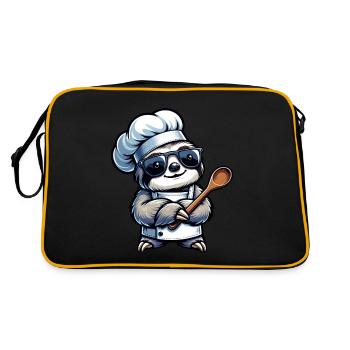 Conception de bande dessinée de chef paresseux mignon - Sac Retro - noir/or - Dos