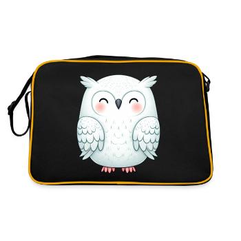 Harfang des neiges mignon Kawaii hibou Motif mignon - Sac Retro - noir/or - Dos