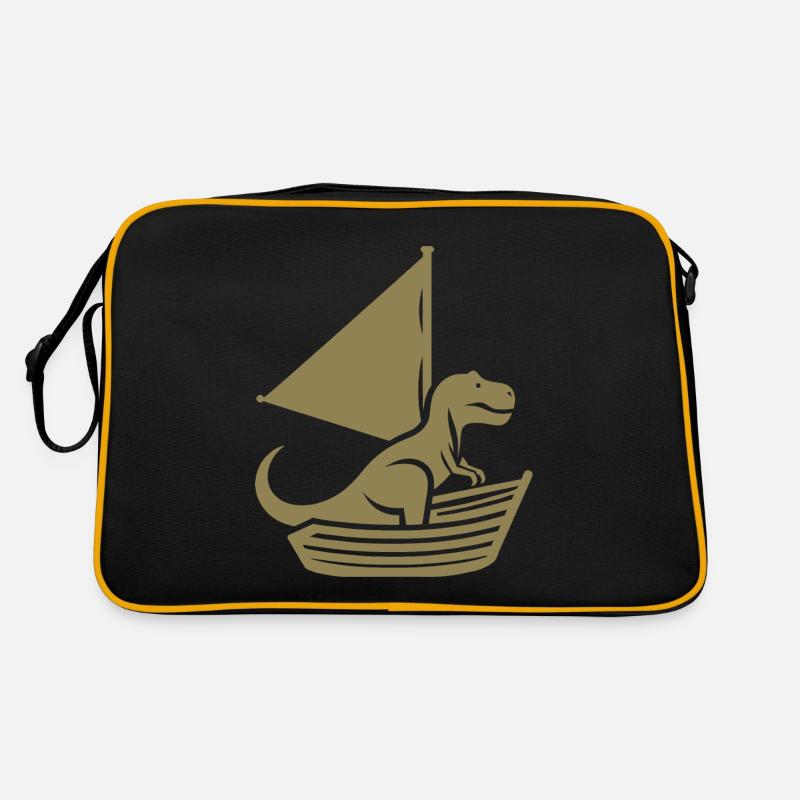 Cooler Sommer Segelboot T-Rex Silhouette Retro Tasche
