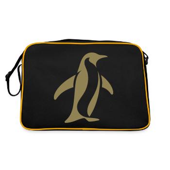 Penguin South Pole Silhouette Minimalist - Retro Bag - black/gold - Back