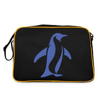 Penguin South Pole Silhouette Minimalist - Retro Bag - black/gold - Back