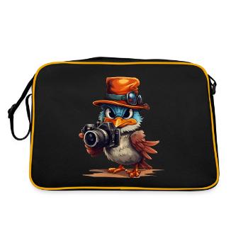 Vogelfreund Bird Nerd Vogelliebhaber - Retro Tasche - Schwarz/Gold - Hinten