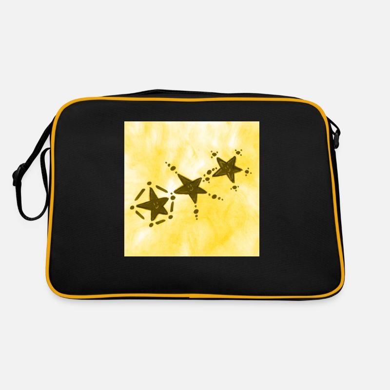 3 STERNE LÄCHELN GELB Retro Tasche