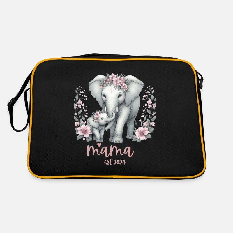 Mama 2024 Célébration de la couronne florale d’éléphant Sac Retro