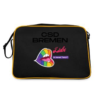 CSD Bremen Shirt Pride - Retro Tasche - Schwarz/Gold - Hinten