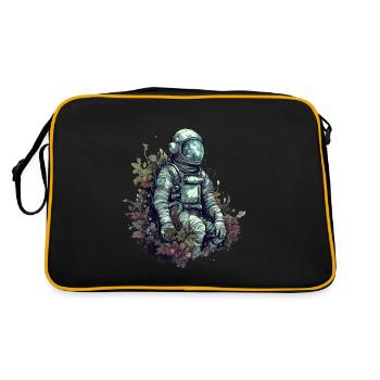 Astronaut overgrown with plants - Surreal - Retro Bag - black/gold - Back