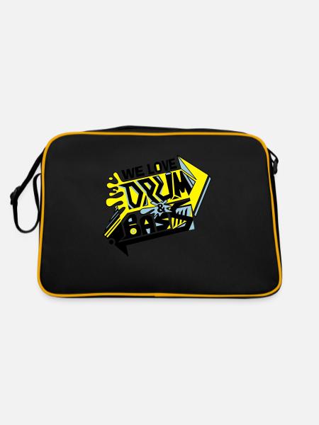W3L0v3DNBv2(balck) - Retro Tasche - Schwarz/Gold - Hinten
