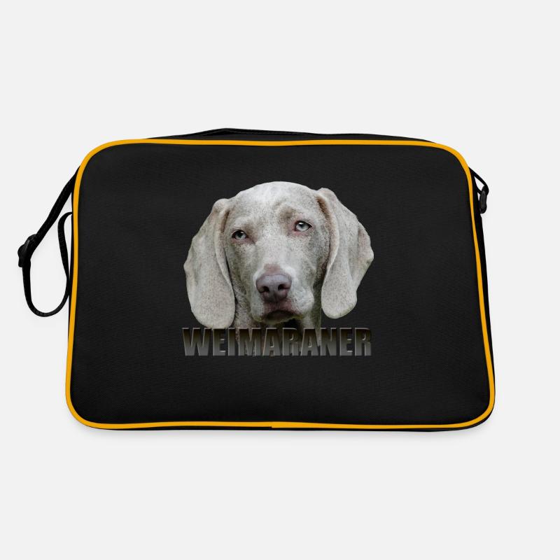Weimaraner - Retro Tasche - Schwarz/Gold