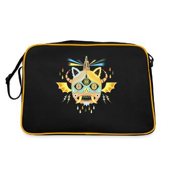 Halloween chauve-souris monstre illustration - Sac Retro - noir/or - Dos