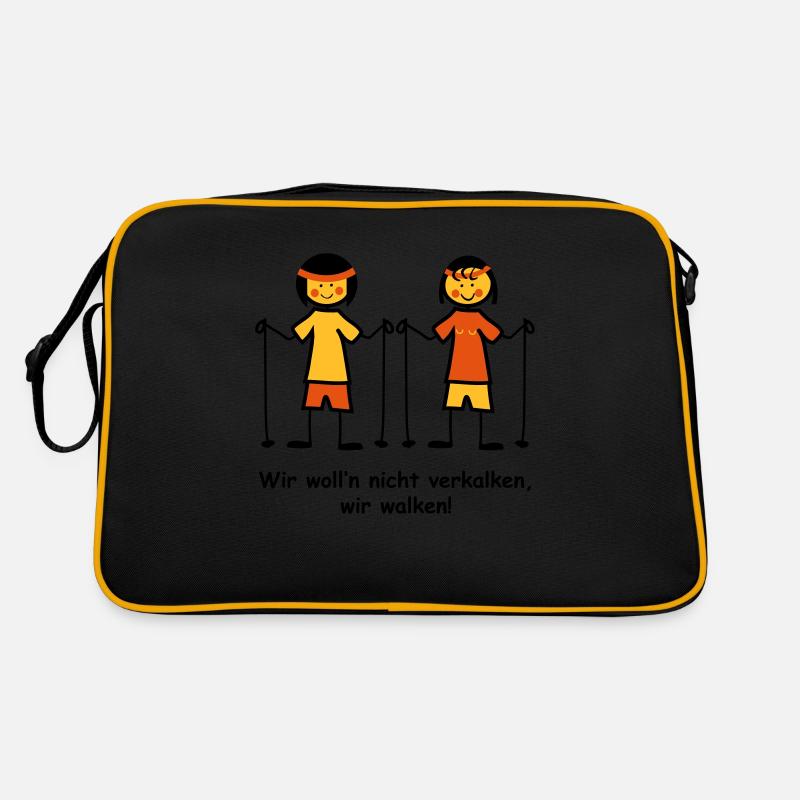 Walking II - Retro Tasche - Schwarz/Gold