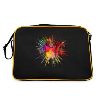 Rainbow star - Regenbogen Stern - Retro Tasche - Schwarz/Gold - Hinten