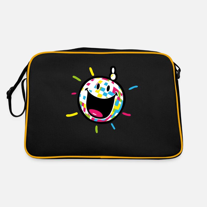 Smiley New Year Disco - Retro Tasche - Schwarz/Gold