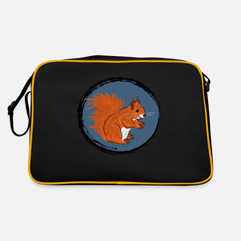 Rotes Eichhörnchen / European Red Squirrel VIII - Retro Bag - black/gold