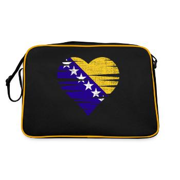 Bosnian flag heart by the Manzanita's - Retro Bag - black/gold - Back
